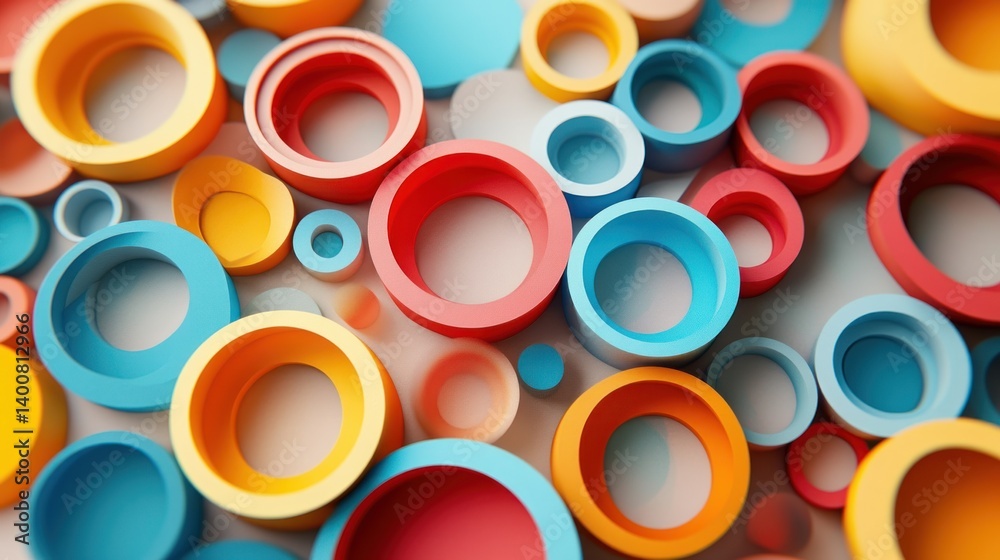 Poster vibrant concentric circles arranged in playful composition a modern geometric backdrop with dynamic 