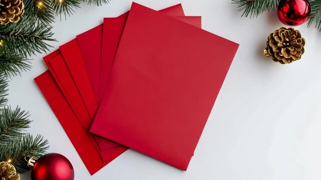 A visually appealing collection of red envelopes awaits your creative touch. Perfect for holiday greetings or invitations. Bring joy to your celebrations. Generative AI