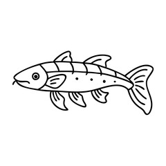 kuhli loach fish icon, kuhli loach fish vector illustration-simple illustration of kuhli loach fish, perfect for kuhli loach fish logos and icons