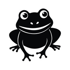 frog face smile vector art silhouette