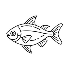 lemon tetra fish icon, lemon tetra fish vector illustration-simple illustration of lemon tetra fish, perfect for lemon tetra fish logos and icons