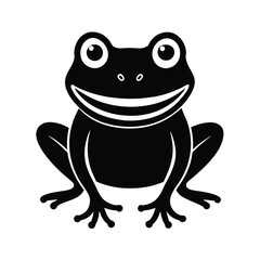 frog face smile vector art silhouette