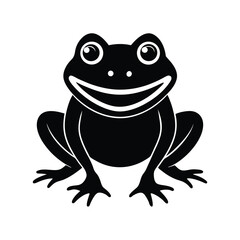 frog face smile vector art silhouette
