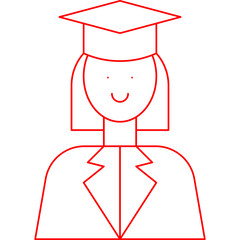 Female Student icon single vector illustration