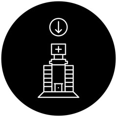 hospital icon design arrow down