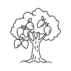 mango tree icon, mango tree vector illustration-simple illustration of mango tree, perfect for mango tree logos and icons