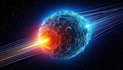 Futuristic Cell Under Attack with Energy Beams in Space Environment