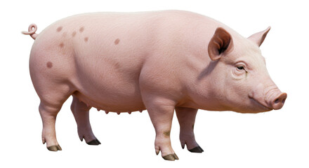 Isolated pink pig