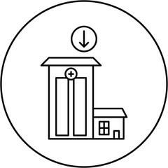 hospital icon design arrow down