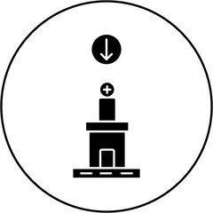 hospital icon design arrow down