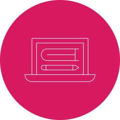 Fototapeta premium Online Knowledge icon single vector illustration