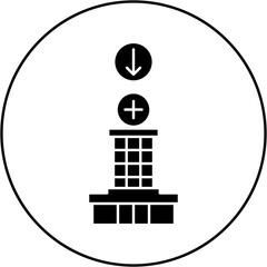 hospital icon design arrow down