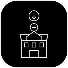 hospital icon design arrow down