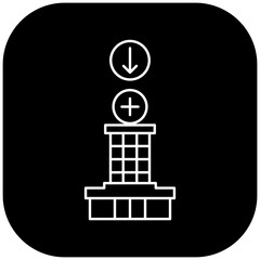 hospital icon design arrow down