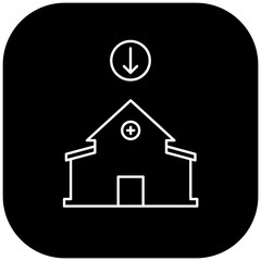 hospital icon design arrow down