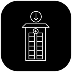 hospital icon design arrow down