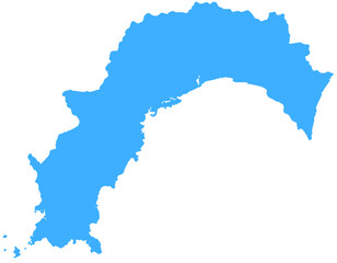 Fototapeta premium 高知県 地図 ブルー イラスト