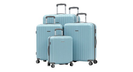Isolated Set of Blue Suitcases