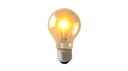 Bright and Efficient Light Bulb Illuminating on White Background for Professional Use