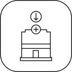 hospital icon design arrow down