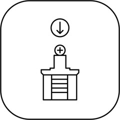 hospital icon design arrow down