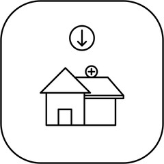 hospital icon design arrow down