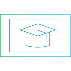 E-Learning icon single vector illustration