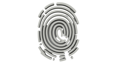 Isolated fingerprint with at symbol