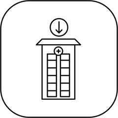 hospital icon design arrow down