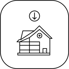 hospital icon design arrow down