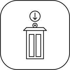 hospital icon design arrow down