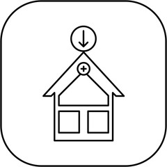 hospital icon design arrow down