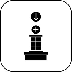 hospital icon design arrow down