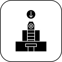 hospital icon design arrow down