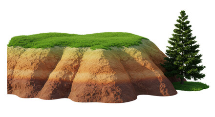 Isolated hill and tree