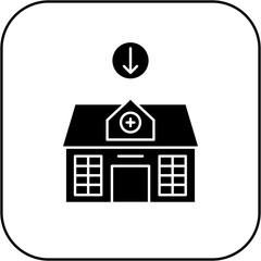 hospital icon design arrow down