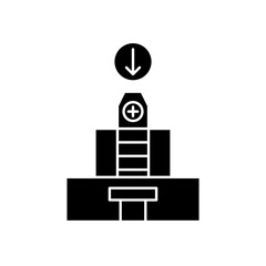 hospital icon design arrow down