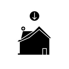 hospital icon design arrow down