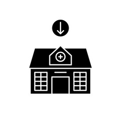 hospital icon design arrow down