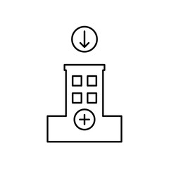 hospital icon design arrow down