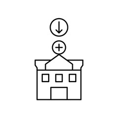 Fototapeta premium hospital icon design arrow down