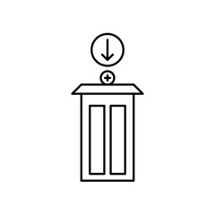 hospital icon design arrow down