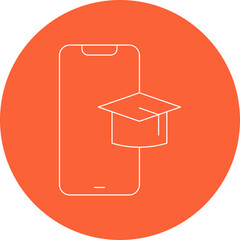 Mobile Learning icon single vector illustration