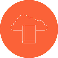 Cloud Library icon single vector illustration