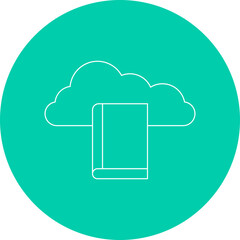 Cloud Library icon single vector illustration