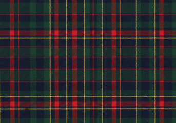 Fototapeta premium Detailed Green Red and Gold Plaid Fabric Texture