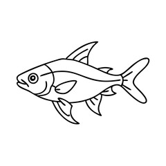 rummy nose tetra fish icon, rummy nose tetra fish vector illustration-simple illustration of rummy nose tetra fish, perfect for rummy nose tetra fish logos and icons