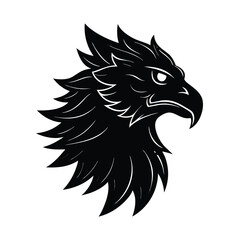 Obraz premium griffin head vector art silhouette