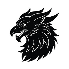 griffin head vector art silhouette