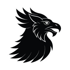 griffin head vector art silhouette